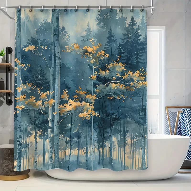 Tenda da doccia in marmo di lusso decorativa tappetino da bagno impermeabile decorazione per la casa
