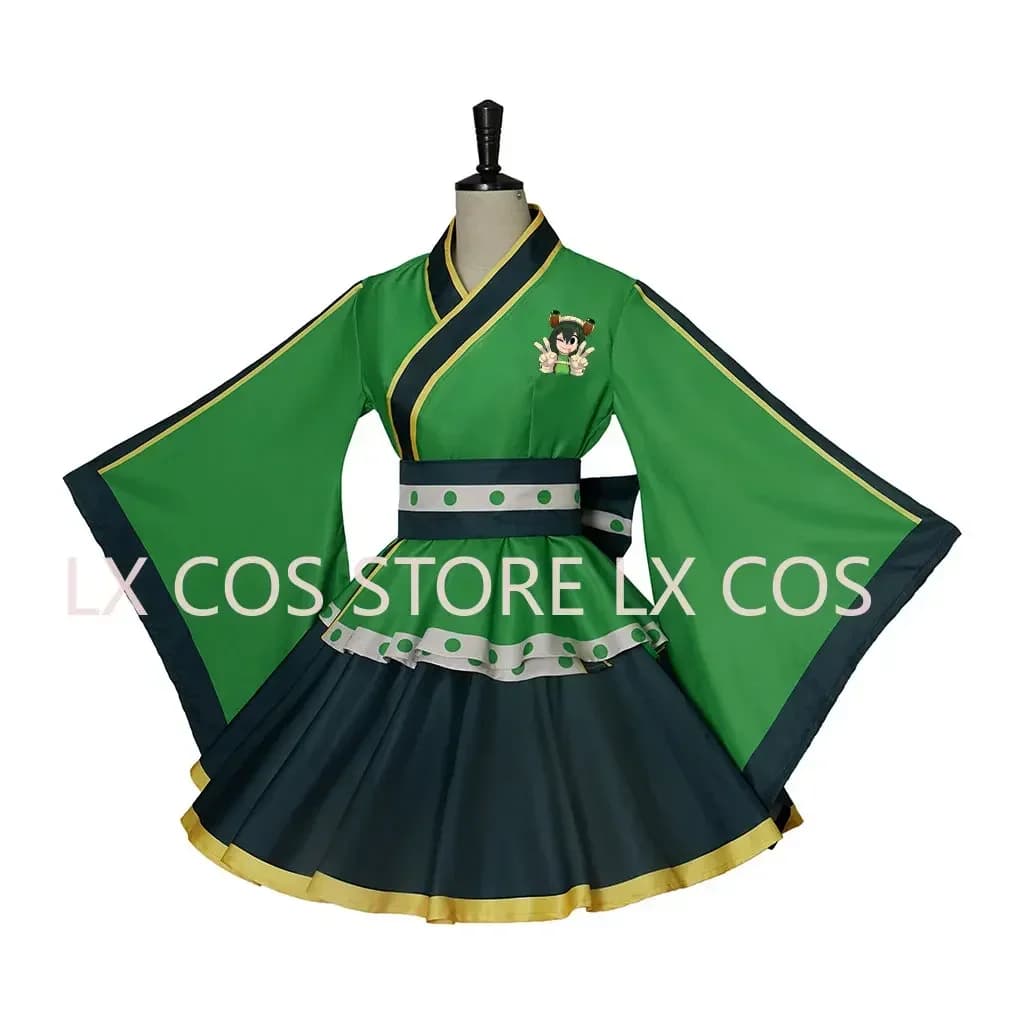 Froppy Cosplay Rana Tsuyu Asui Costume Fantasia Dress Kimono Lolita Cameriera Cosplay Uniform Dresses Women's Dresses