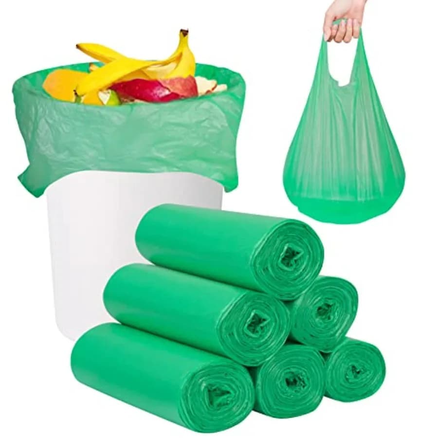 Trash Bags, Garbage Bags, 20 [Extra Thick][Leak Proof] Rubbish Bags Wastebasket Bin Liners for Home Office Trash Can Green