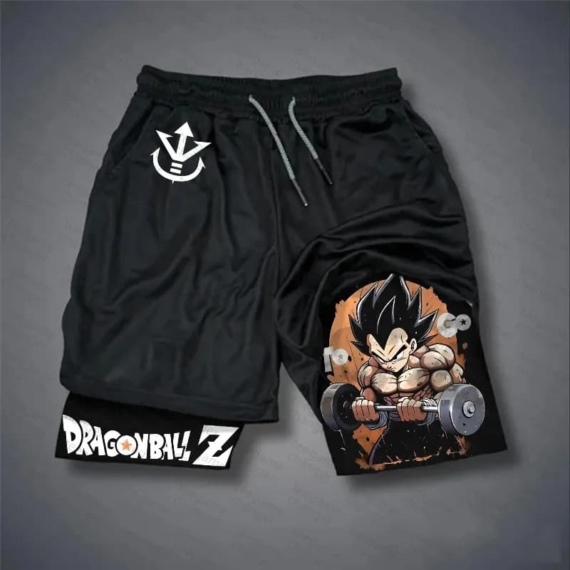 Vegeta Dragon Ball Estate Man Woman Fitness 2025 Double Layer False in Two Pieces Allentato Sport Training Shorts Running Shorts Casual pants