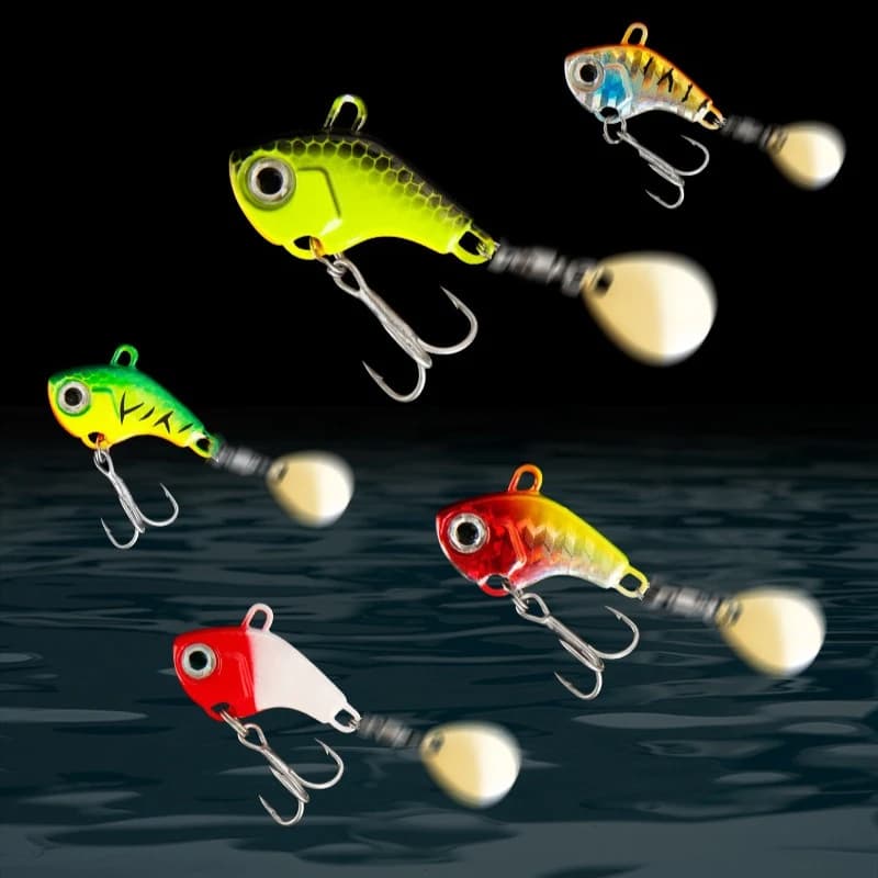 Kit of 5 artificial fishing baits in metal VIB from 7g, sunk baits, spinner, spoon, jig, fishing gear