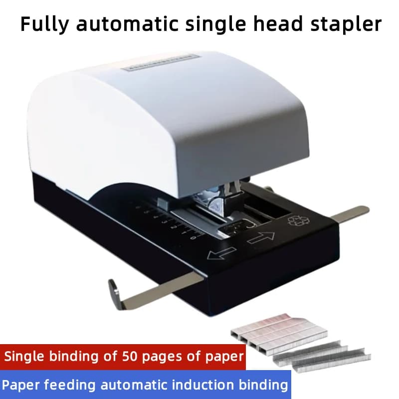 Cucitrice elettrica a induzione con cucitrice intelligente completamente automatica Cucitrice universale per carta A4 a testa singola addensata da 50 pagine