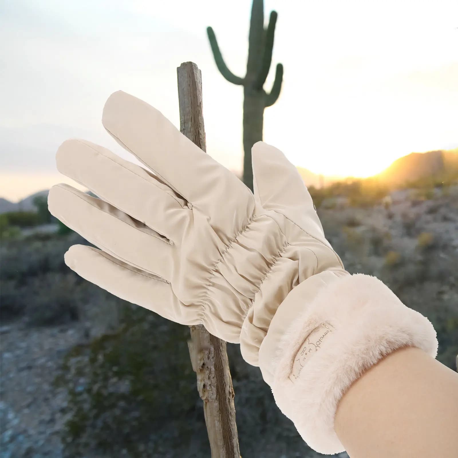 1 Pair Women Winter Gloves Soft Thermal Touchscreen Compatible Waterproof Windproof Cycling Hiking Warm Lined Outdoor
