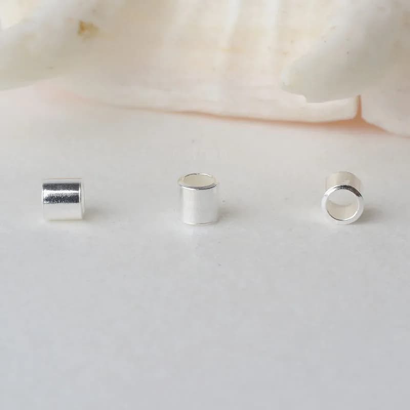 Perline a crimpare sciolte ipoallergeniche in argento Sterling 925 distanziale per tubi piccoli lisci da 2mm per la creazione di gioielli