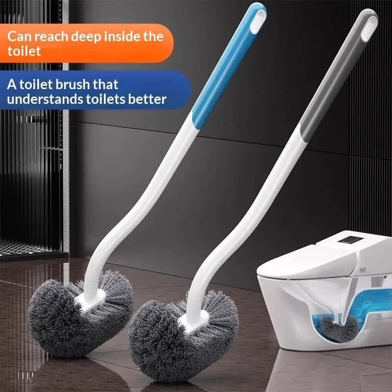 Wall-mounted S-type Toilet Brush Fast Drying Long Handle No Residue Cleaner for Apartment Dorm Bathroom Use