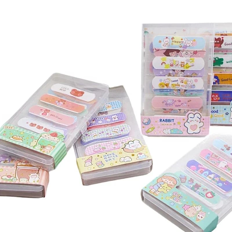 80 pz/scatola Cartoon PE cerotto cerotto per medicazione per ferite per bambini bambini strisce di pronto soccorso in gesso Kawaii bende adesive portatili