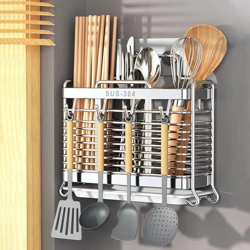 Kitchen Tool Organizer Kitchen Organizer 304 Bacchette Sand Knife Knife Cylinder Shelf Kitchen Accessories