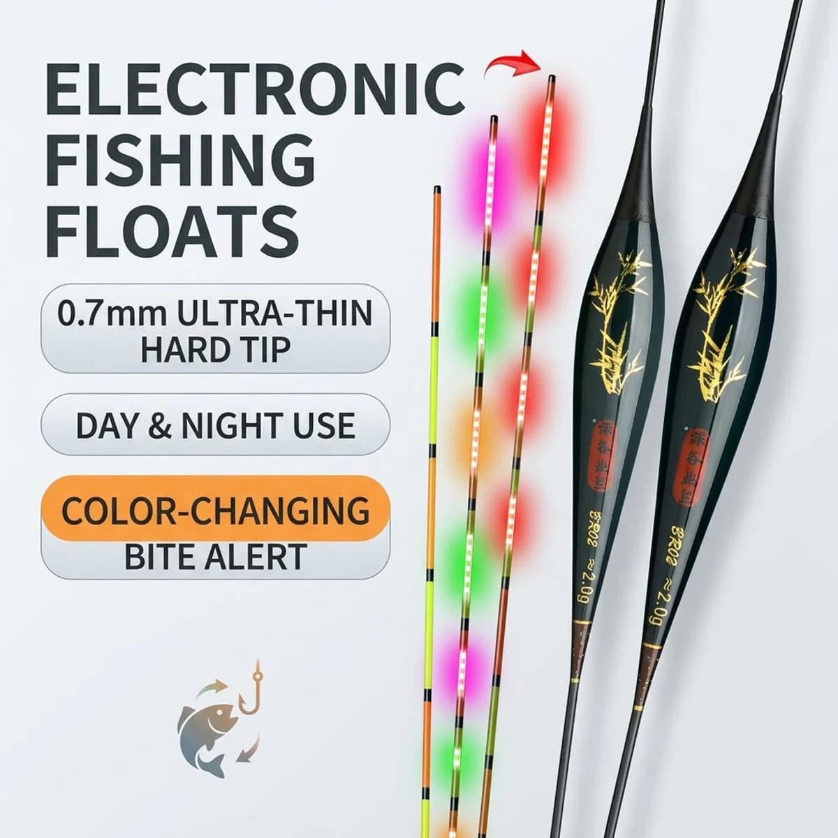 Fishing Electronic Float LED Lighted Bobber Day Night Fish Floats for Carp Crucian Freshwater Fishing Tackle