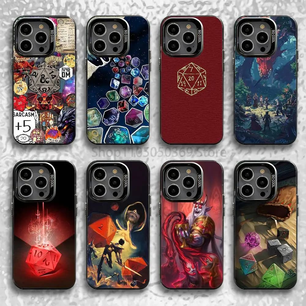 Cover Protettiva Opaca D-Dungeons D-Dragons D-DnDS per iPhone 15, 17, 12, 14, 13, 16, 11, E, Max, Plus, Air, Pro, Mini