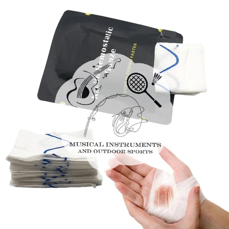 Hemostatic Kaolin Gauze Emergency Trauma Z-Fold Soluble For Ifak Tactical First Aid Kit Wound Dressing