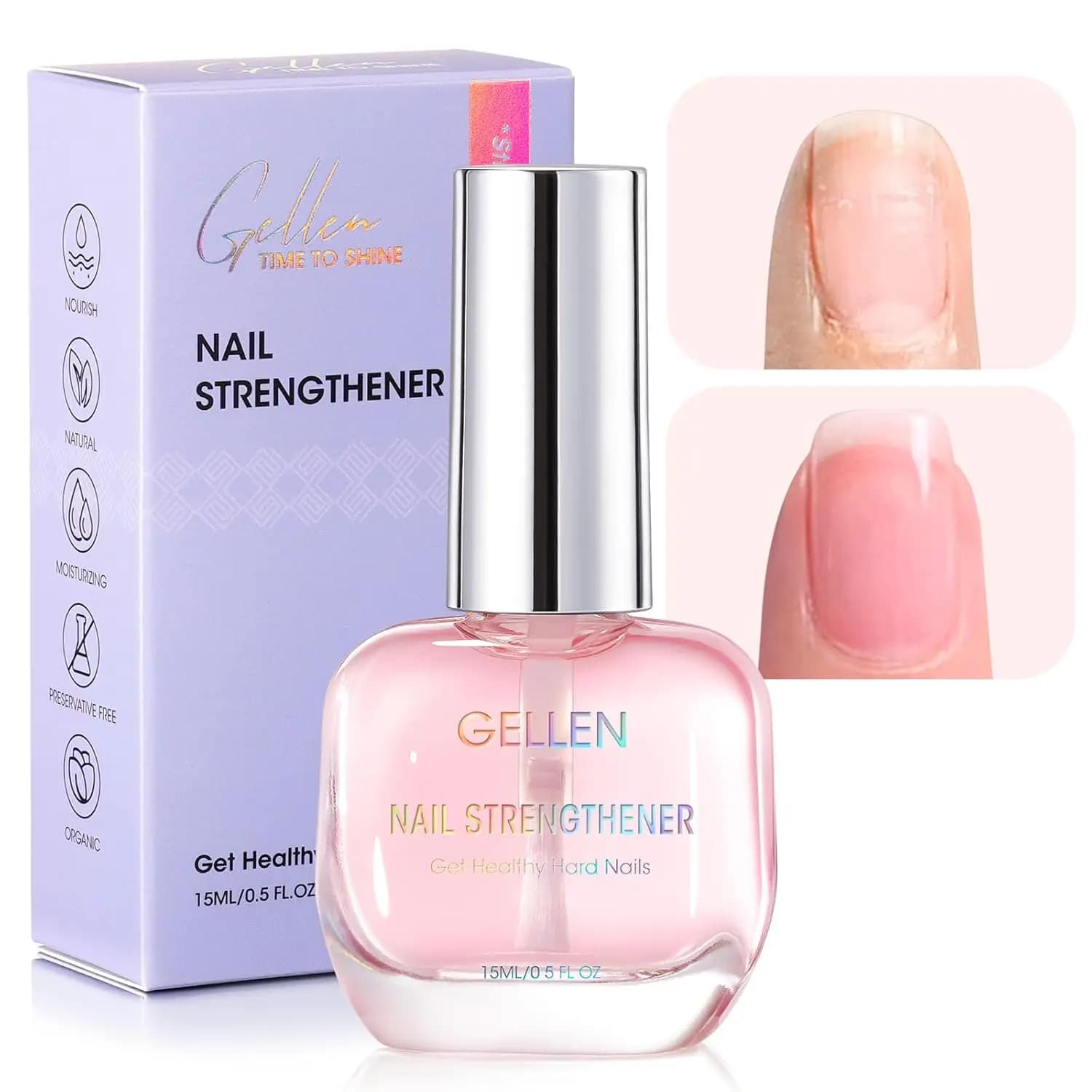 GELLEN Siero Rinforzante per Unghie 8 in 1, 15ml, Ripara Unghie Deboli e Fragili, Asciugatura Rapida, Profumo di Fiori di Ciliegio, per Manicure Femminile