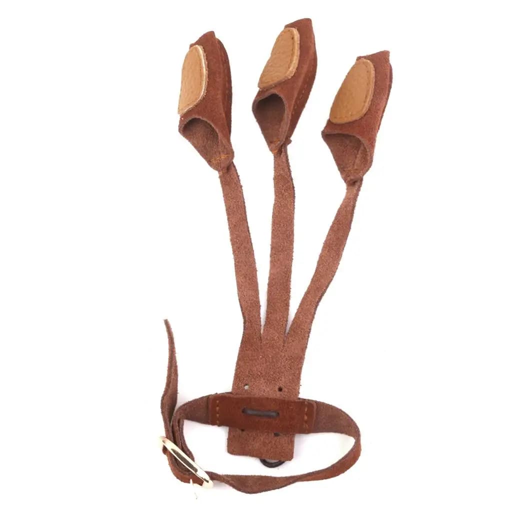 Guanto da tiro con l'arco in pelle liscia con cinturino da polso regolabile, accessori per tiro al bersaglio
