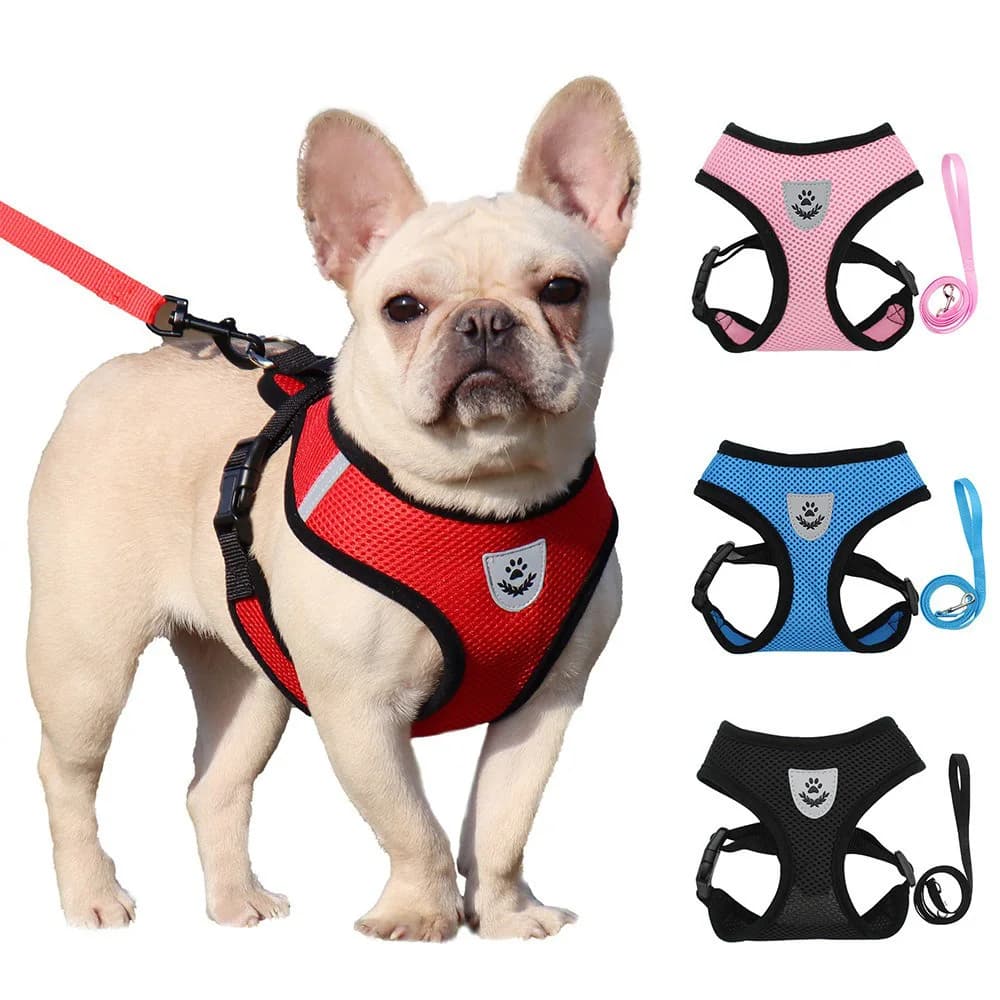 Harness Vest Walking Lead Leash for Cat Dog Puppy Dogs Collars Polyester Adjustable Mesh Harness Small Medium Pet Accessories