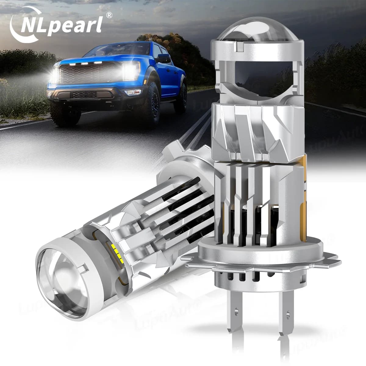 2 pezzi 30000LM Mini H7 proiettore a LED lampadina per auto 1:1 mini faro per auto con ventola Canbus Auto H7 LED lente per faro per auto 12V 6500K