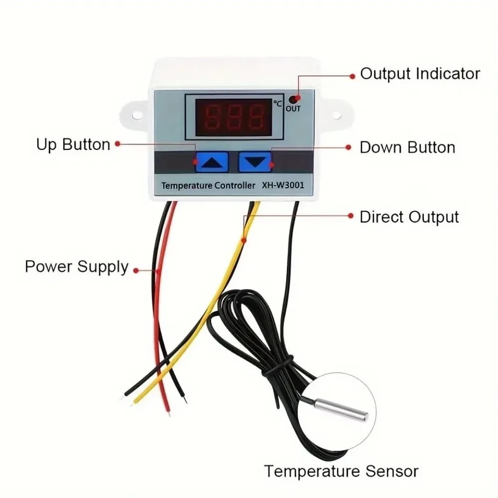 W3001 Digital Control Temperature Microcomputer Thermostat Switch Thermometer New Thermoregulator 12/24/220V