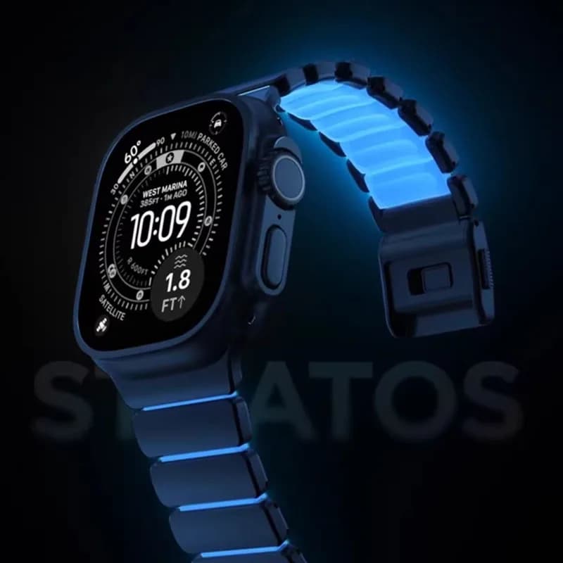 Cinturino in titanio e silicone per Apple Watch Ultra 3 11 10 9 8 7 SE 6 5, cinturino magnetico in metallo per iWatch 42mm 44mm 45mm 46mm 49mm