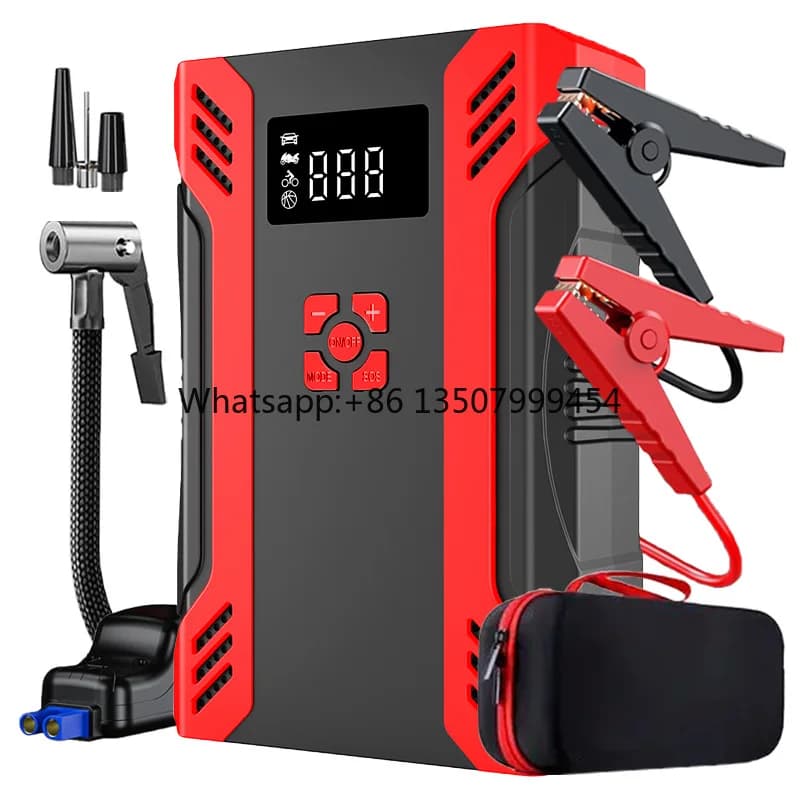 4-in-1 Multi-Function Car Jump Starter with Air Compressor Pump 3000A Peak Current 37000mAh Battery 7 BAR Pressure 12V Portable