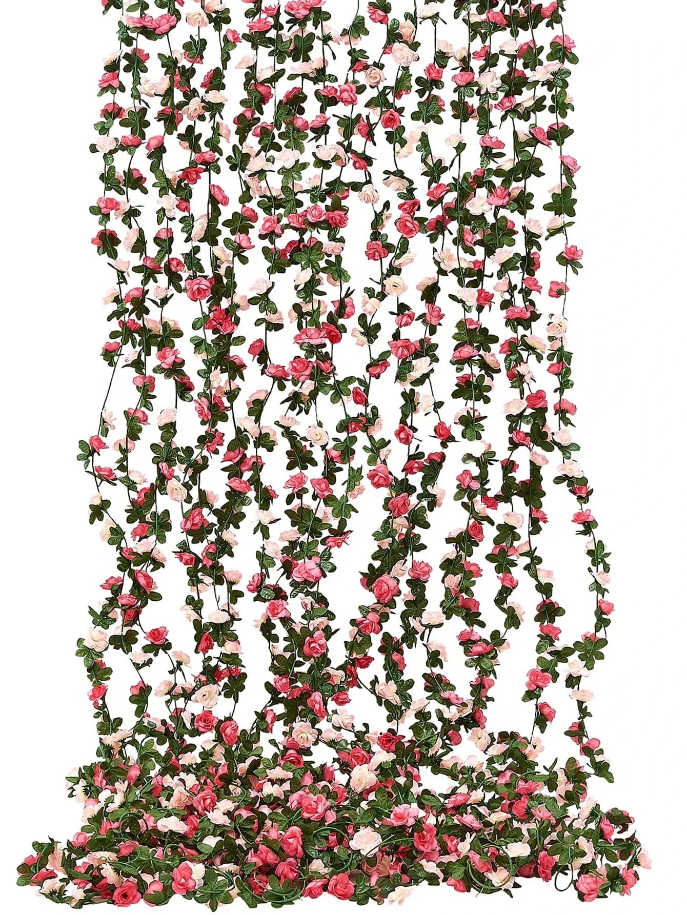 8.2 FT piante di fiori artificiali 45 teste finte Rose vite fiori Home Hotel Office Wedding Party Garden Craft Art Decoration