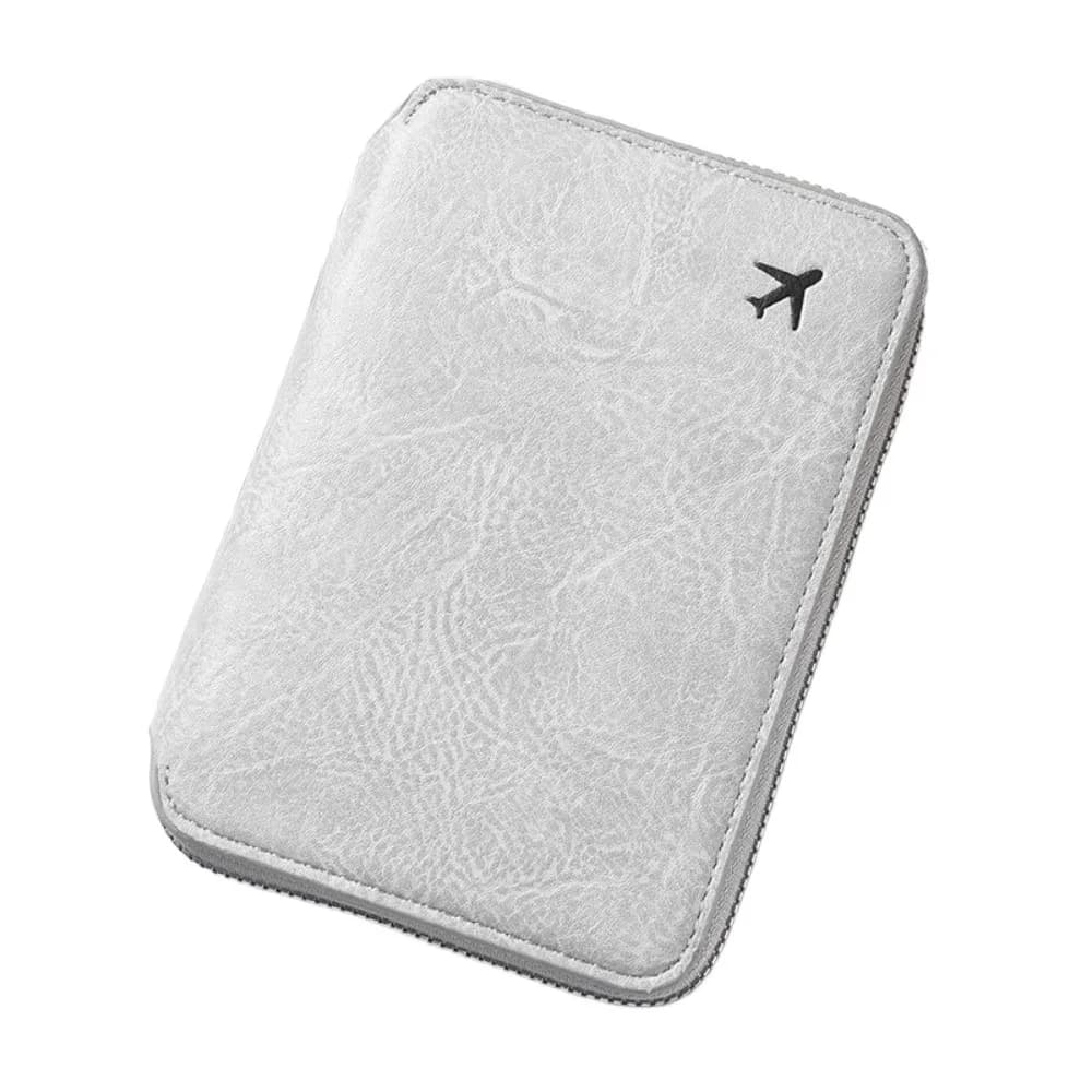 Porta Passaporto in PU Tinta Unita, Clip per Passaporto con Protezione RFID, Porta Biglietti Multifunzionale, Borsa Porta Carte