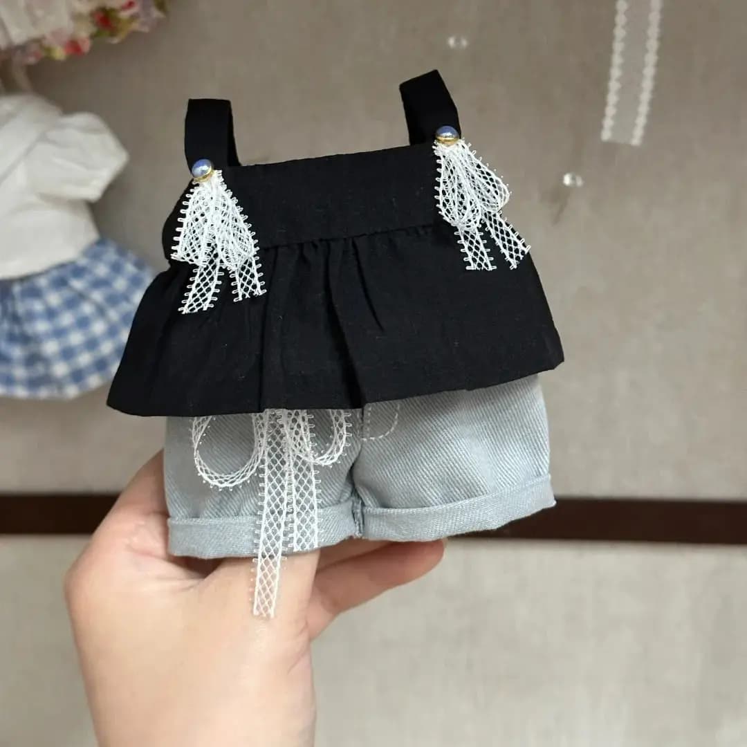 10/15/20 cm Set bambola in cotone 40 Vestito da bambino Jeans da bambola Vestito da bambino Bambola carina Vesti gonna con cinturino Solo vestiti Nessuna bambola