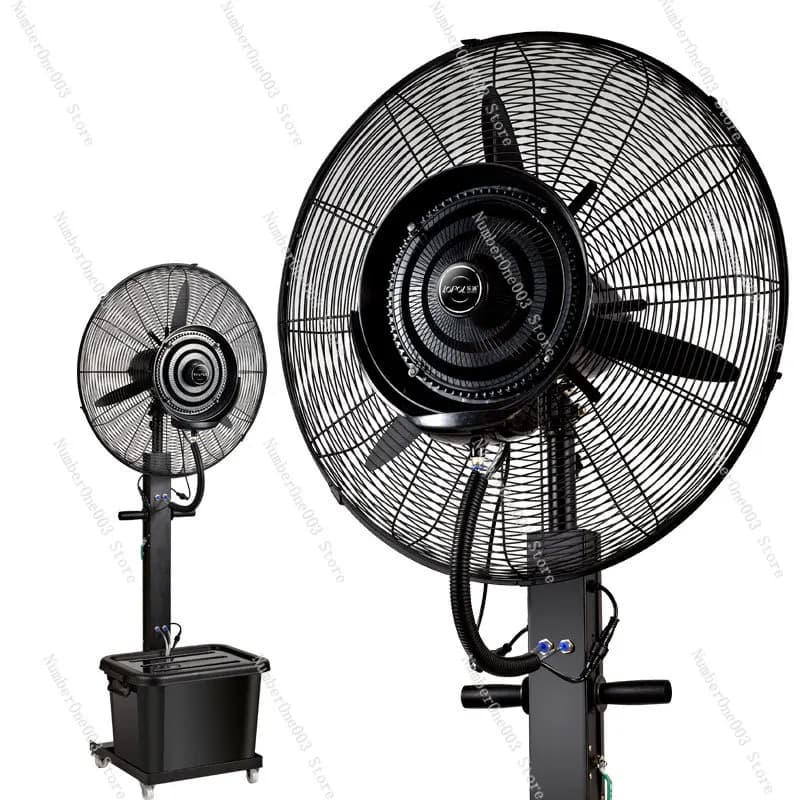 Ventilatore Industriale Elettrico a Spruzzo ad Alta Potenza con Nebulizzazione Intensa e Umidificazione ad Acqua Fredda, Ventilatore Atomizzatore a Tromba Oscillante