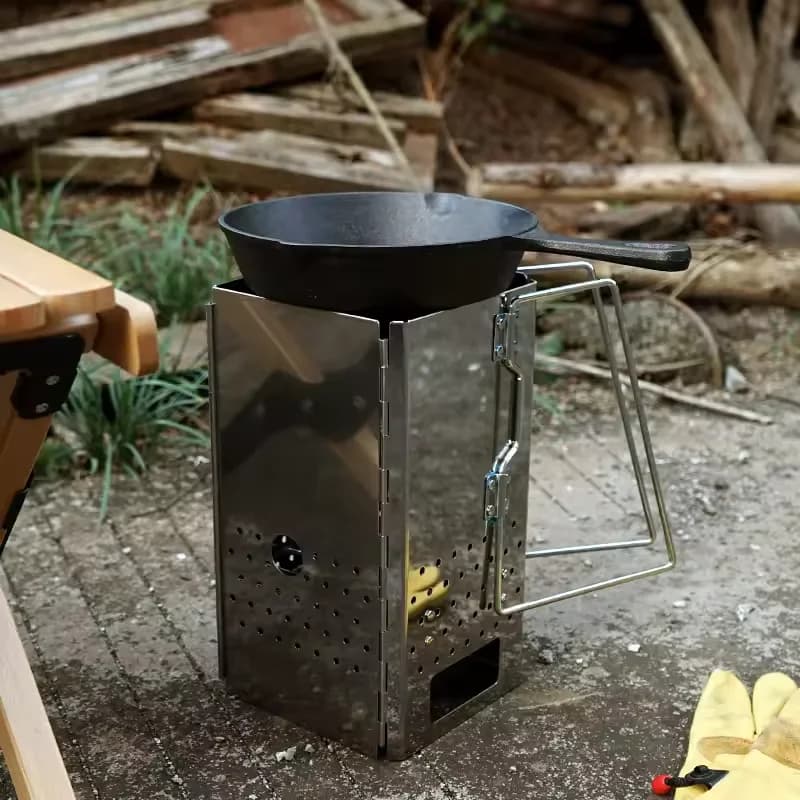 Thickened Stainless Steel Folding Grill Portable Folding Carbon Stove Grill Heating Stove Lightweight Camping Hiking Accessories