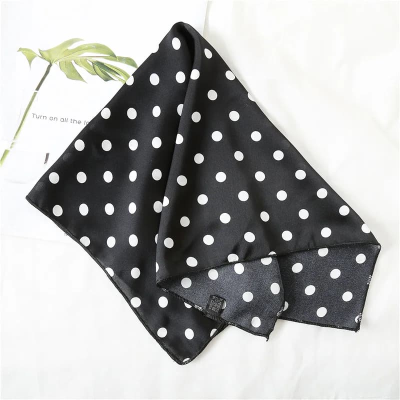 50x50 Sciarpa quadrata Fascia per capelli per feste aziendali Donna Elegante piccola vintage Skinny Retro Testa Collo Sciarpa in raso di seta Presente