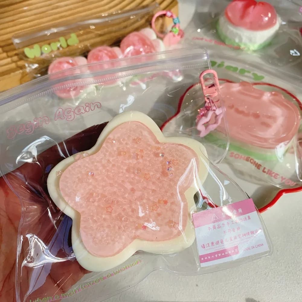 Giocattolo Antistress a Forma di Anguria con Stelle, Super Morbido ed Elastico, Giocattolo Frutta Non Appiccicoso a Lenta Risalita