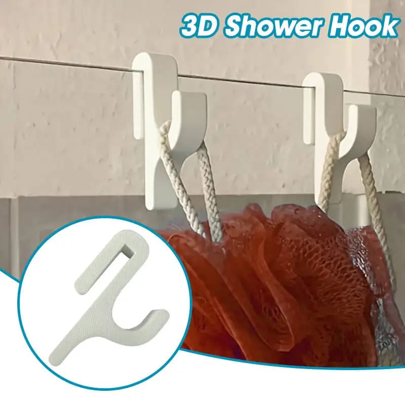 Hooks for shower door without drilling - Multi-purpose clothes rack for towels/dress, bathroom accessories