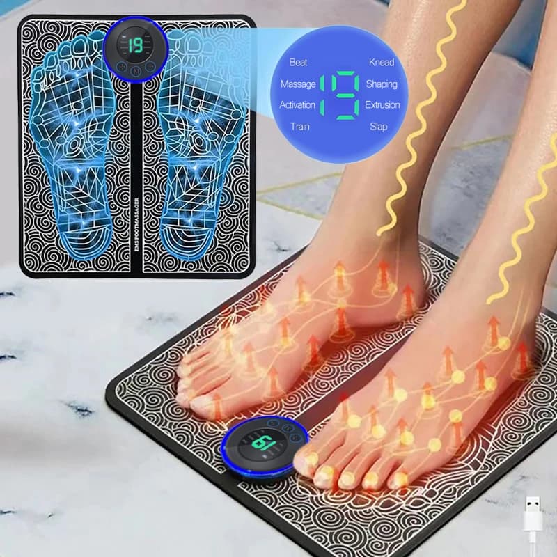 Plantar massager Foldable portable electric massage pad with multi-speed adjustment for rechargeable body relaxation device