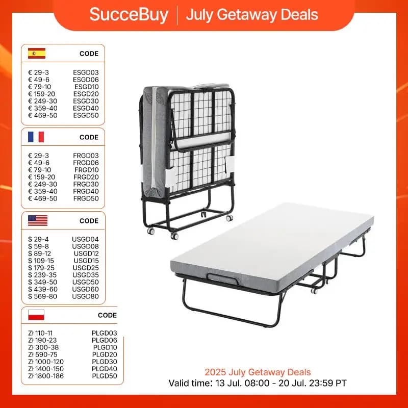 VEVOR Foldable bed with mattress 980 x 1900 x 100 mm, Single bed with Robusta Metal structure and Memory Foam mattress, Foldable bed Portable with Adult mattress, Guest