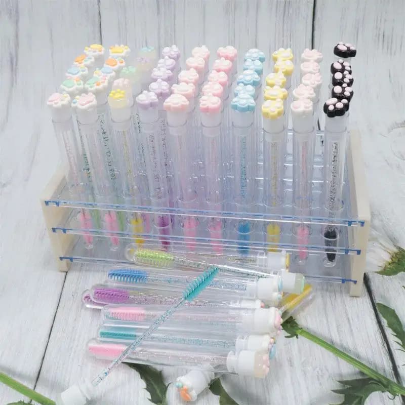 Cartoon Gatto Zampa Brush For Eyelashes Use And Drop Mascara Bacchette Tube Reusable Reusable Brush Spools Detergent Brush Anti-dust Storage Pipes