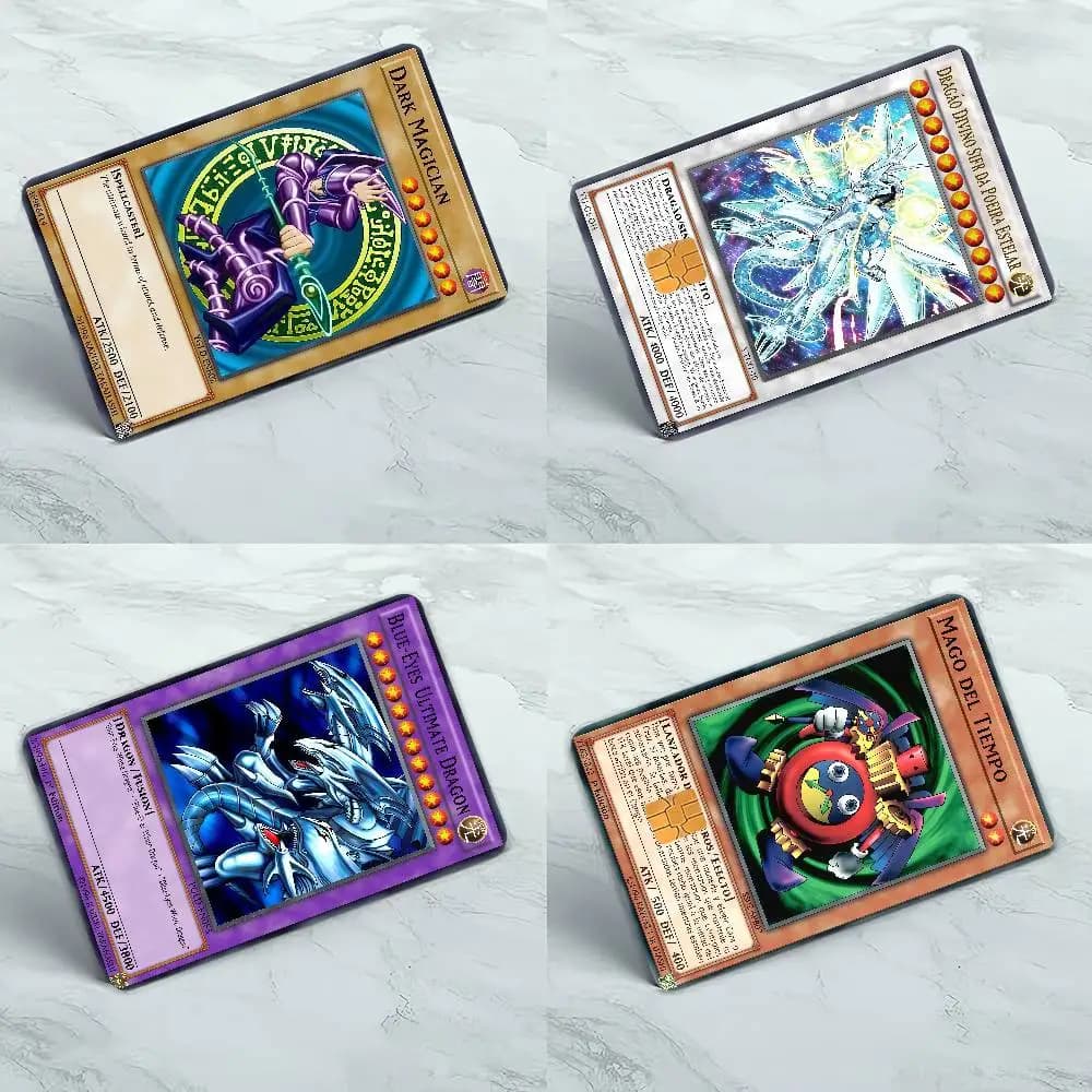 Anime Yu-Gi-Oh! Yugi 1 Set Of 4 Pcs Credit Card Skin Stickers For VISA Bank Card Waterproof Sticker Anti-scratch Women Gift