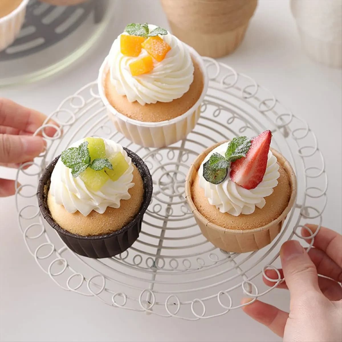 (FDDT) Cupcake Boards, Home Use Muffs, High Temperature Resistant Card Boards, Steam Cooking Moulds for Dessert B
