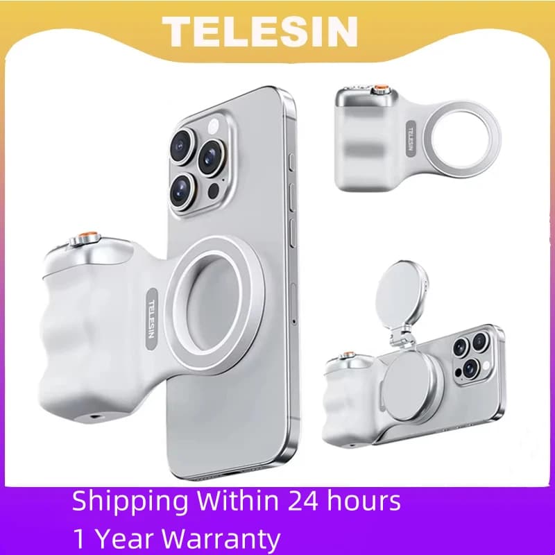 TELESIN Telefono magnetico Fotocamera Shoot Hand Grip Supporto per telefono Aiuto per il tiro Maniglia per telecomando per Iphone HUAWEI SAMSUNG Phone