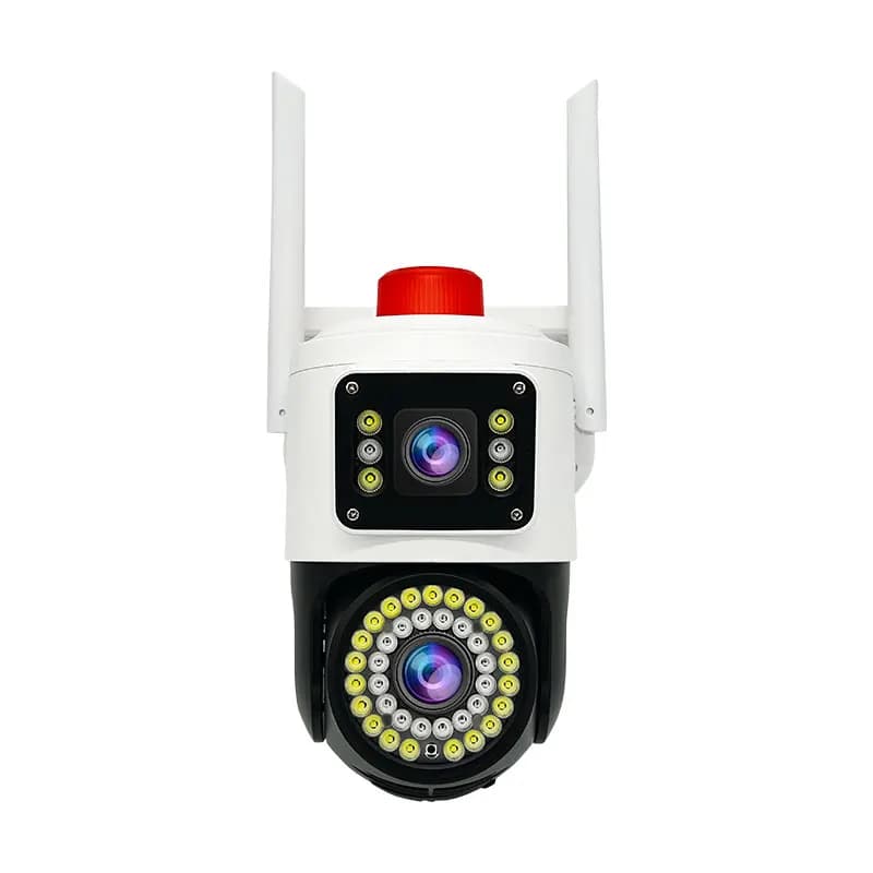 Telecamera IP Dome PTZ Wireless a Colori con Doppia Lente 4MP, Rilevamento AI Umanoide, Sicurezza Domestica CCTV, Baby Monitor, Compatibile con App Yoosee