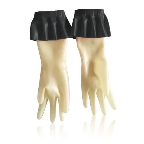 Guanti in lattice di gomma al 100% neri e trasparenti, taglia S-XL, alla moda e aderenti