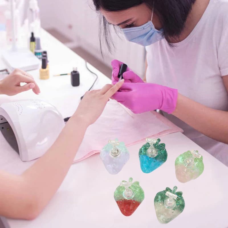 Espositore per Pratica Unghie Finte, Scaffale per Mostrare Smalti Gel, Pannello Espositivo, Set Porta Unghie Magnetico a Scacchiera a Forma di Fragola