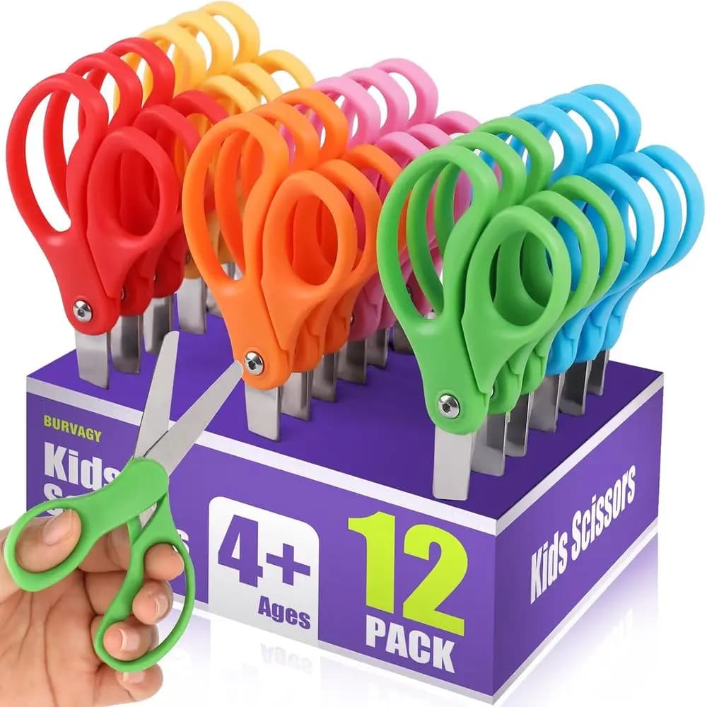 5 Forbici Sicure per Bambini con Impugnatura Comoda per Scuola e Progetti Creativi