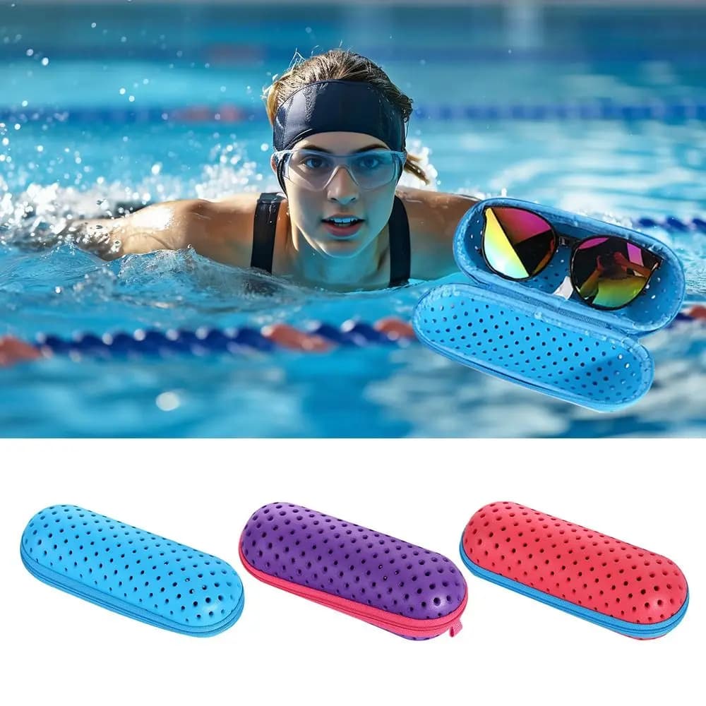 Men's and Women's Breathable Swimming Glasses Case, EVA Box for Glasses, Sunglass Bag, Organizing Case for Reading Glasses