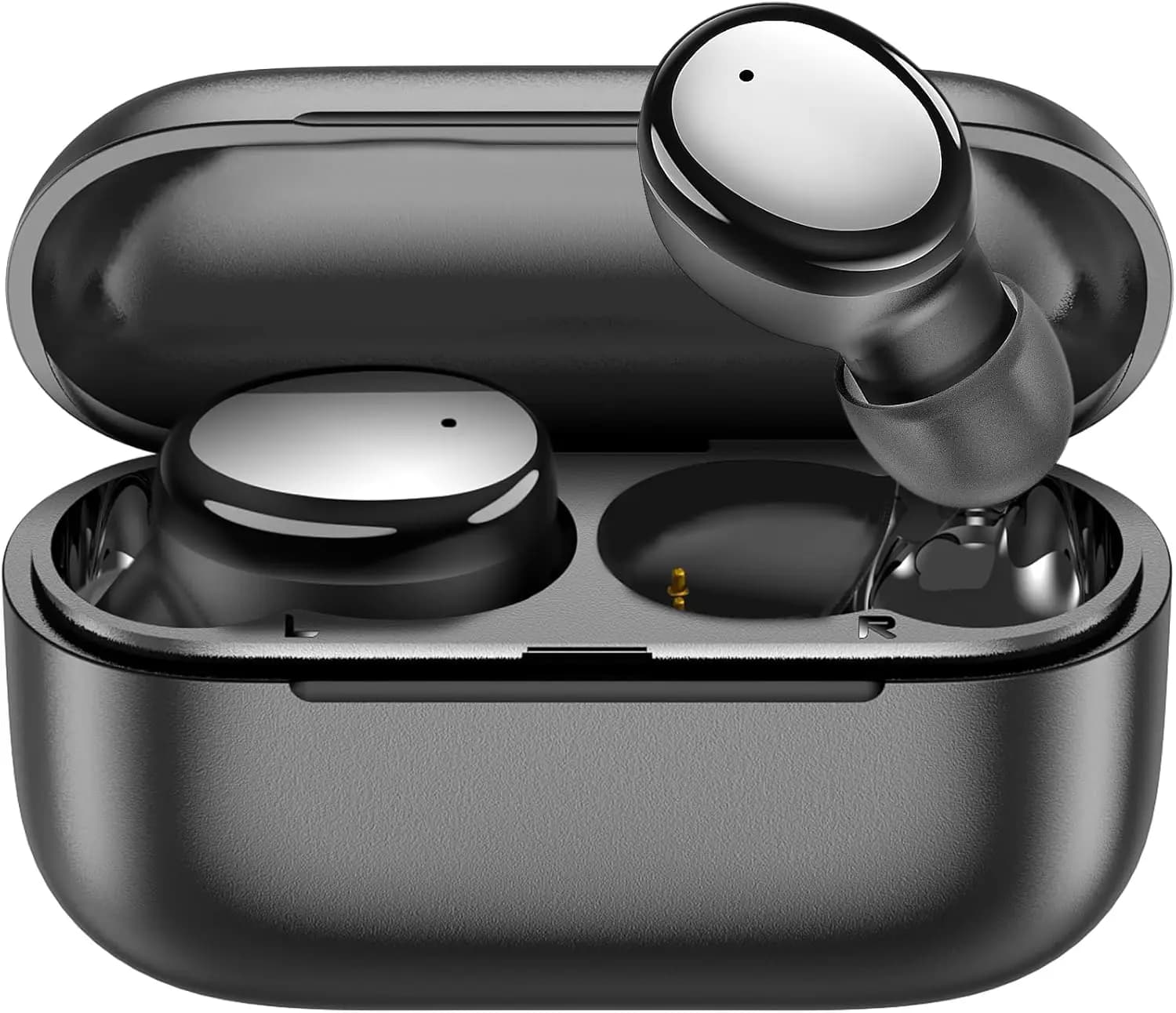 Auricolari Wireless Bluetooth 5.4, Leggeri In-Ear con Bassi Profondi, 40 Ore di Riproduzione, Microfono Integrato per Chiamate Nitide, Cuffie Sportive Nere