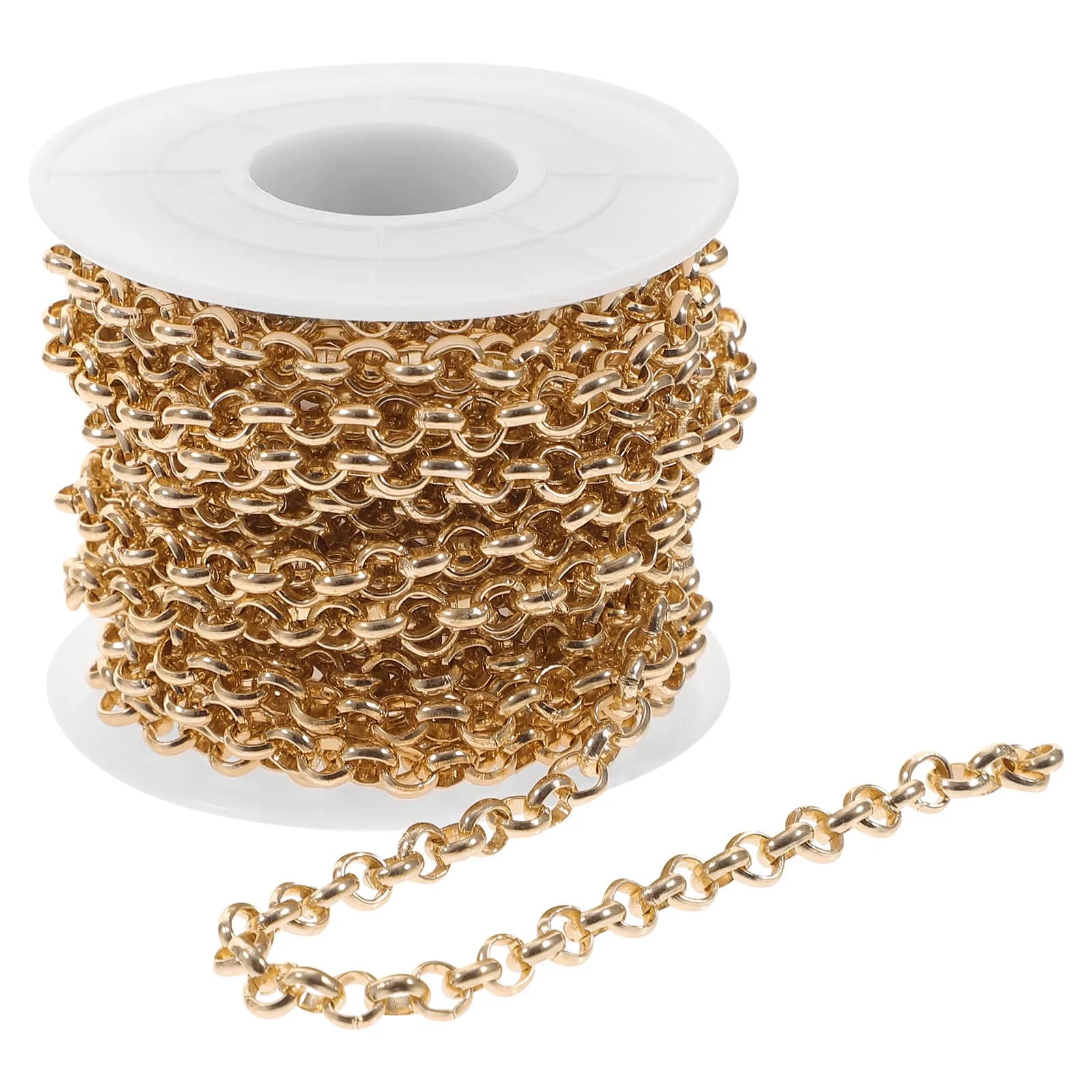 Premium Golden O-Link Aluminum Chain for DIY Crafts Jewelry Making Necklace Bracelet Pendant Hanging Bag Accessory Garment Chain