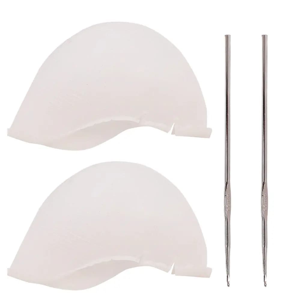 2 Set di Cappelli in Silicone per Colorazione Capelli, Strumento Fai-da-Te per Tintura con Uncinetto, Cappello Professionale per Tintura