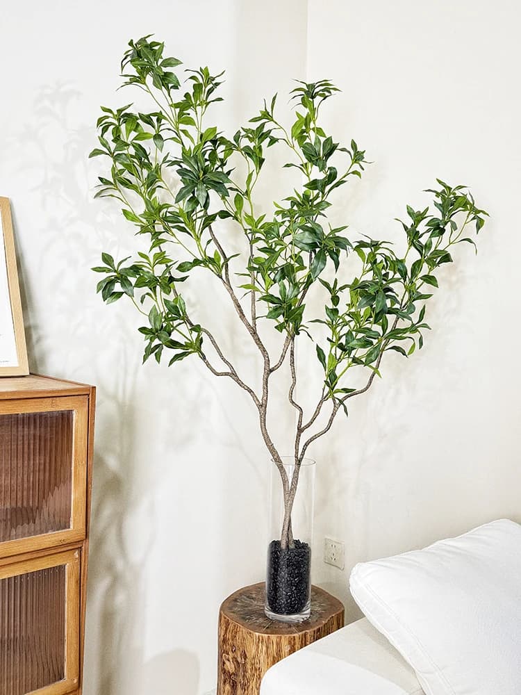 Decorative Artificial Tree for Interior, Simulated Plant in Vase, Bonsai with Iron Wire Slate, Artificial Flower for Home Decoration