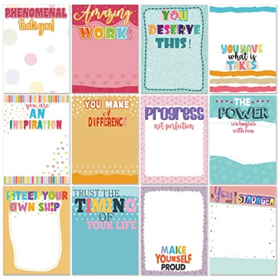 12 Pieces Empowering Sticky Note Pads, 360 Sheets, 3 x 4 Motivational Educator Sticky Notes Inspirational Self Stick Note Pad F
