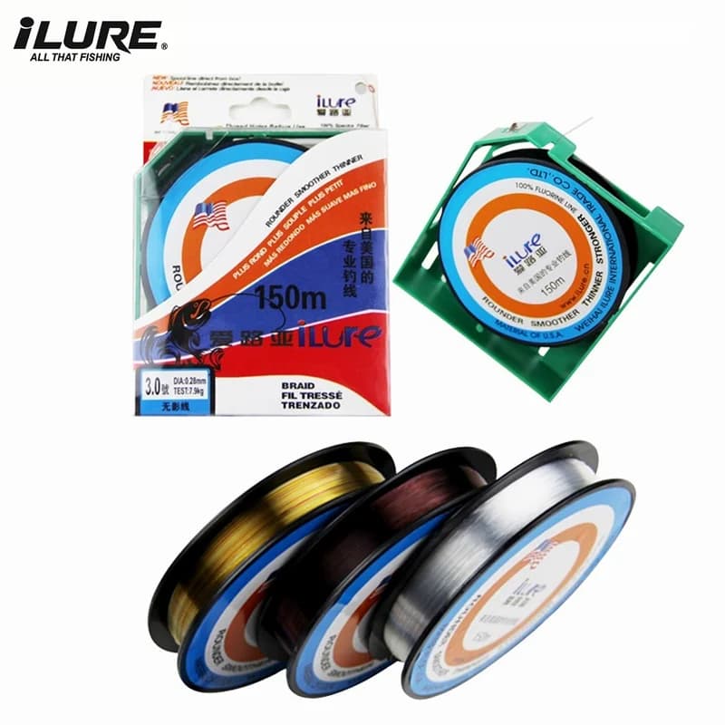 Filo da Pesca 150M in Fluorocarbonio, Corda in Fibra di Carbonio, Lenza per Pesca in Acqua Salata, Super Resistente, Monofilamento per Carpe, Attrezzatura da Mare