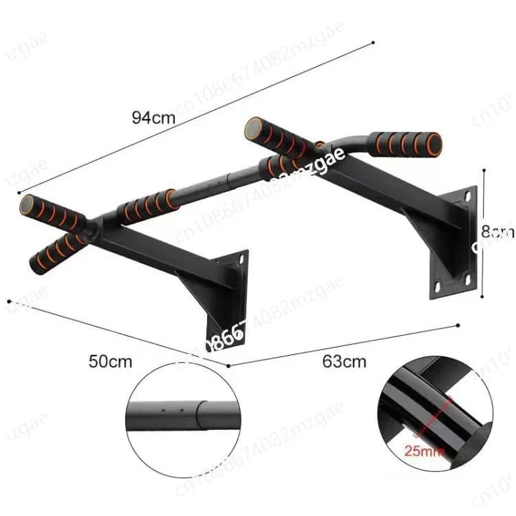 Single-wall bar for indoors, fitness equipment for wall installation, horizontal bar for home training
