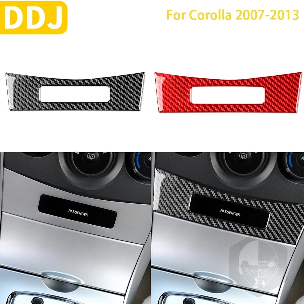 Per Toyota Corolla 2007 2008 2009 2010 2011 2012 2013 accessori in fibra di carbonio interni centro passeggero pannello Trim Sticker