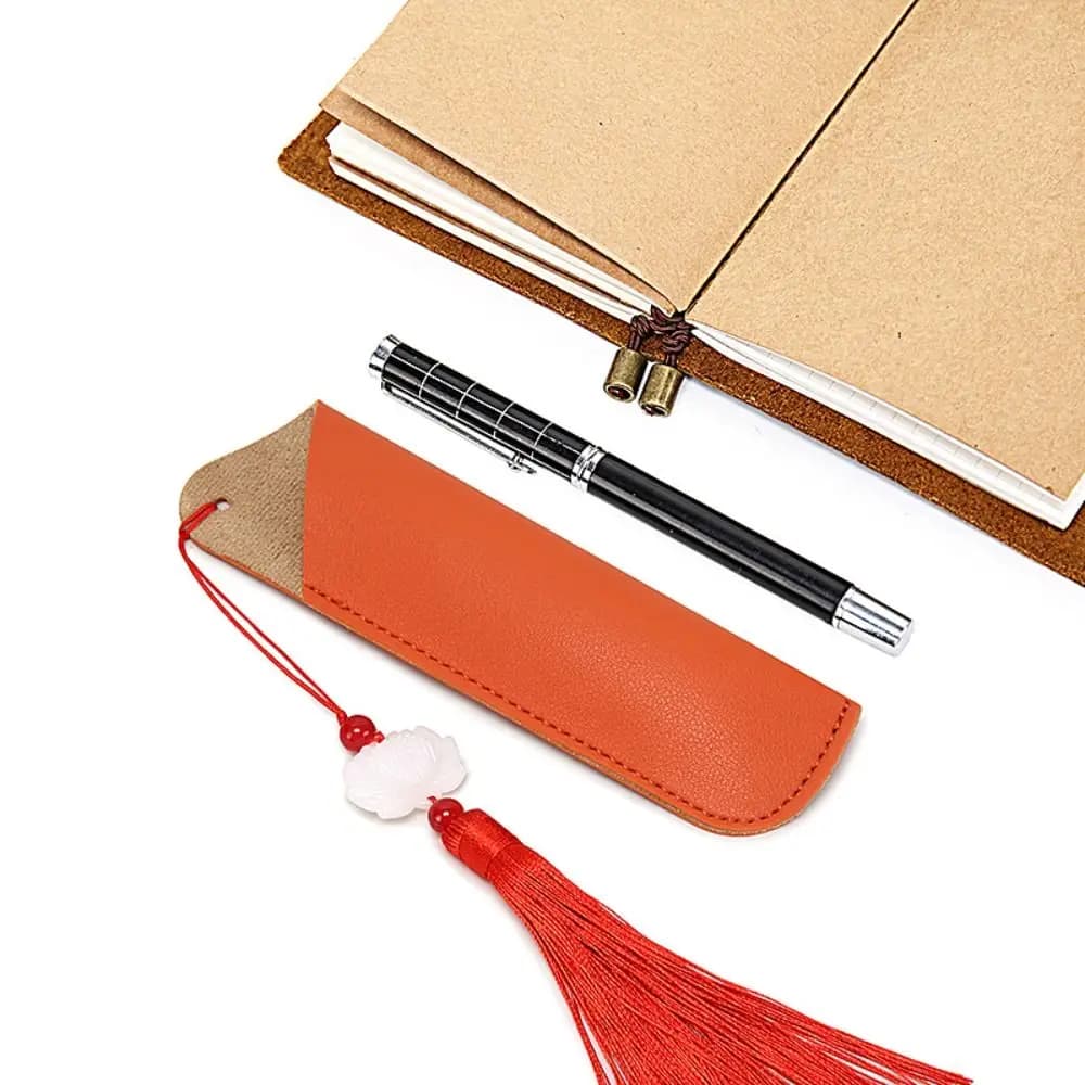 Astuccio in Pelle PU, Portapenne Artigianale, Custodia Protettiva Morbida Vintage per Penne, Pochette per Scrapbook