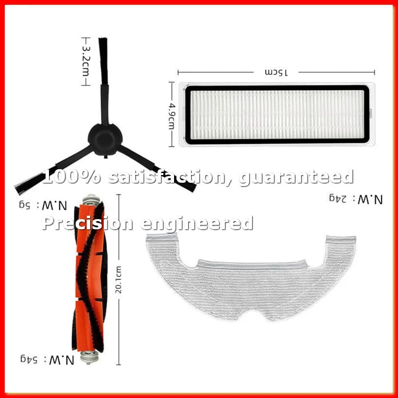 Filtro per Mi Robot Vacuum-Mop 2 Ultra STYTJ05ZHM, Accessori per Aspirapolvere, Panno per Mop, Spazzola Principale e Laterale - ROWI